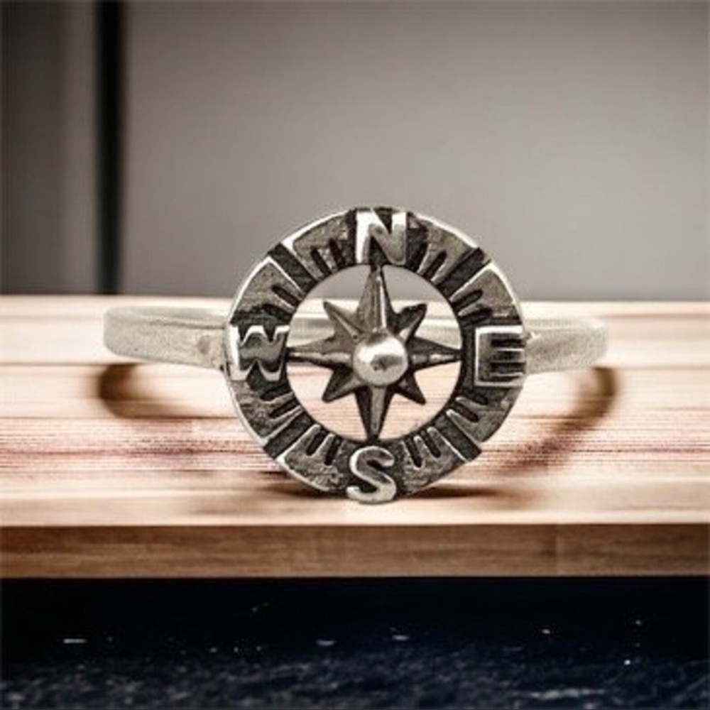 925 Sterling Silver Compass Ring
